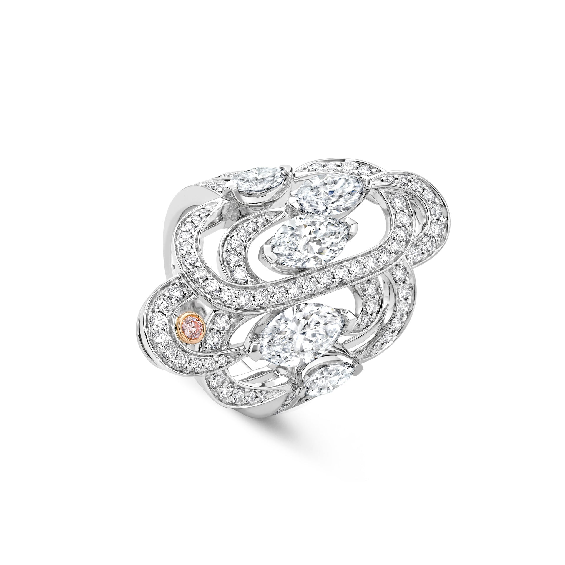 Secret Garden Platinum Marquise Diamond Ring