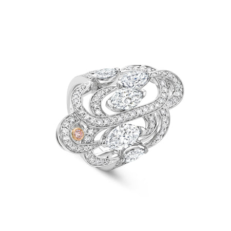 Secret Garden Platinum Marquise Diamond Ring