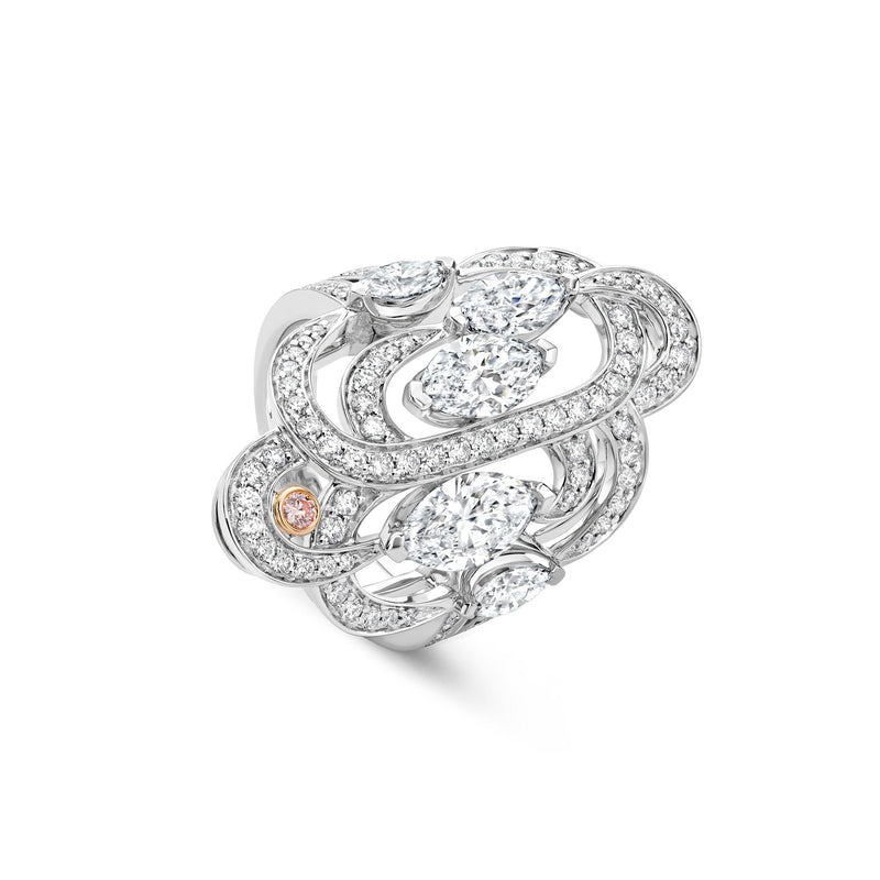 Secret Garden Platinum Marquise Diamond Ring