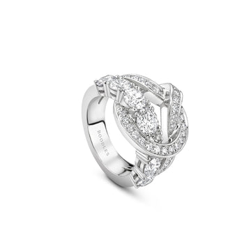 The Knot Large White Gold Diamond Ring