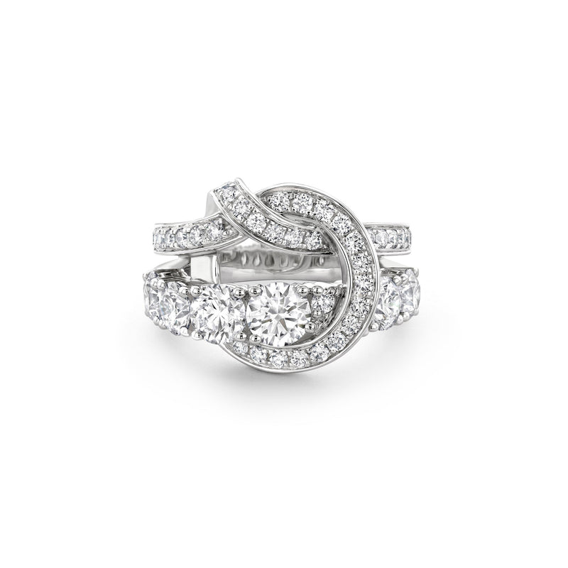 The Knot Large White Gold Diamond Ring