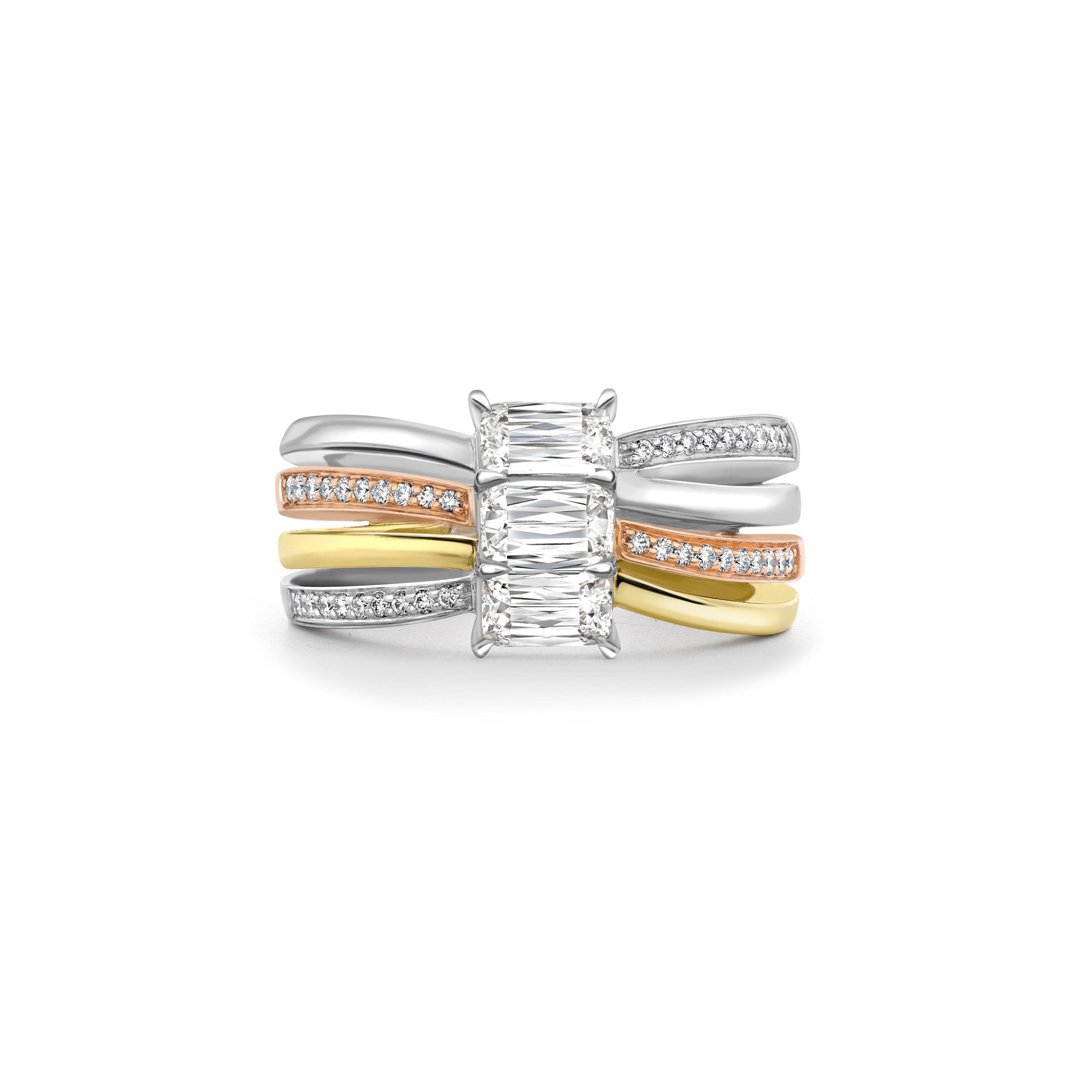 Ribbons Ashoka Tri Colour Diamond Ring