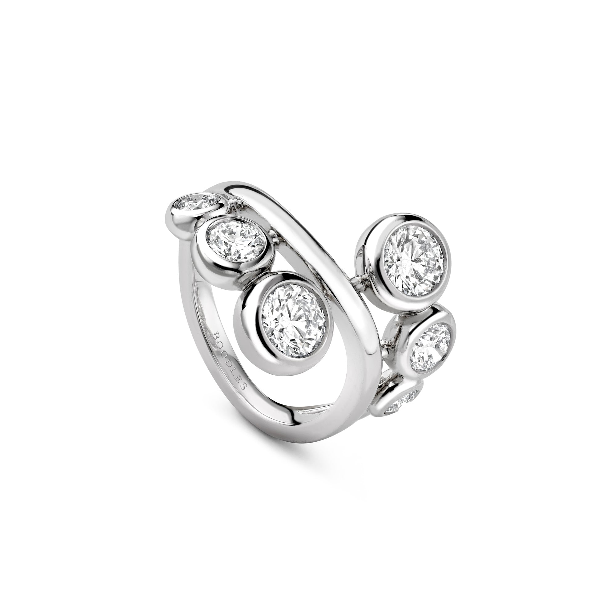 Beach Platinum Diamond Ring