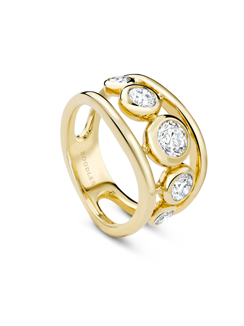 Beach Diamond Yellow Gold Ring