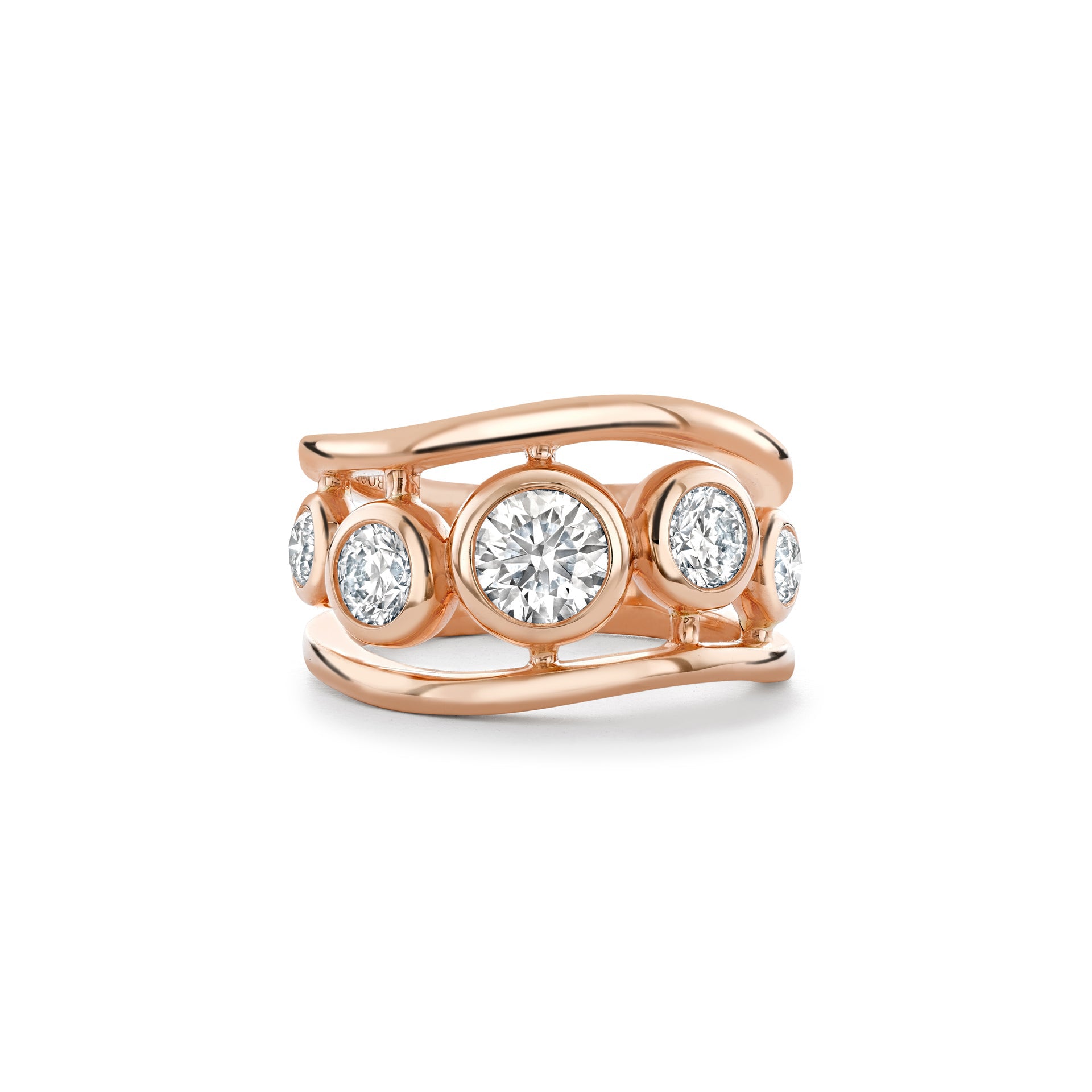 Beach Diamond Rose Gold Ring