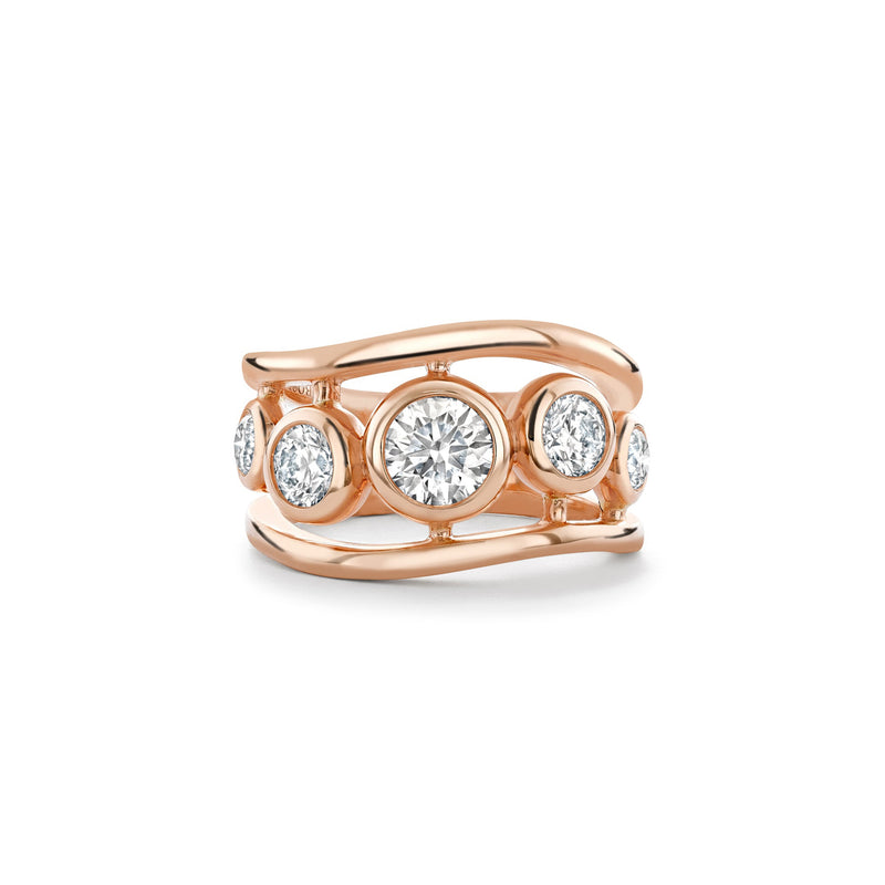 Beach Diamond Rose Gold Ring