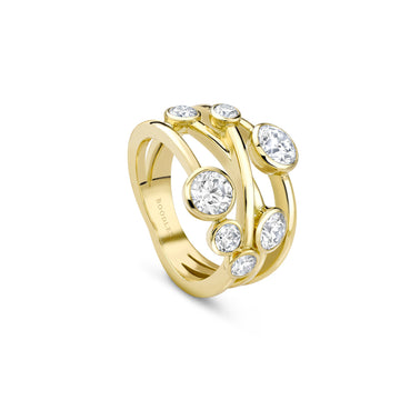 Raindance Seven Diamond Yellow Gold Ring