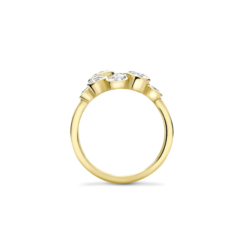 Raindance Yellow Gold Diamond Cluster Ring