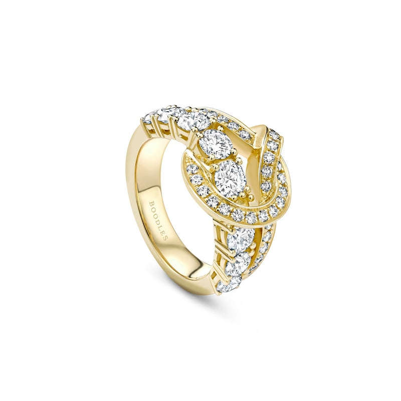 The Knot Medium Yellow Gold Diamond Ring