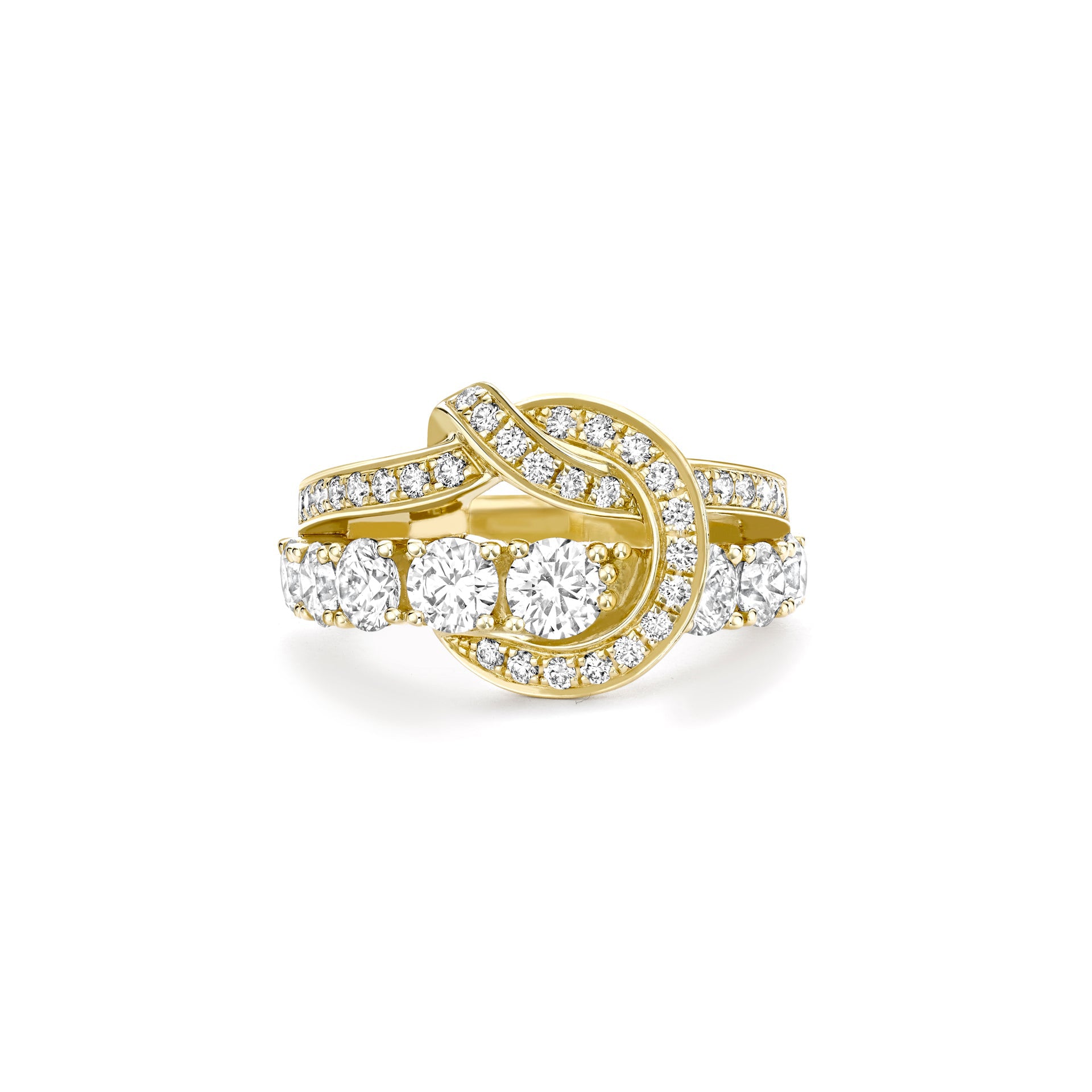 The Knot Medium Yellow Gold Diamond Ring