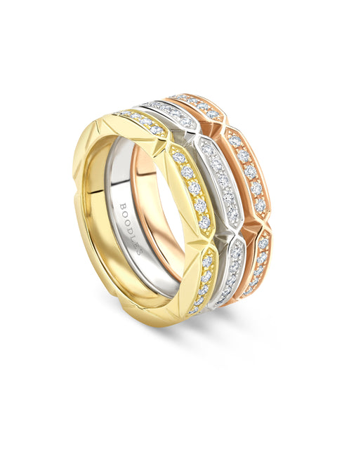 Jazz Tri-Colour Diamond Ring