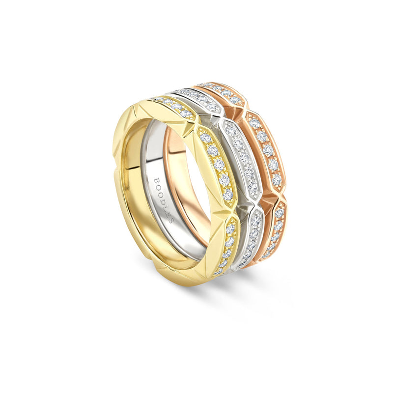 Jazz Tri-Colour Diamond Ring