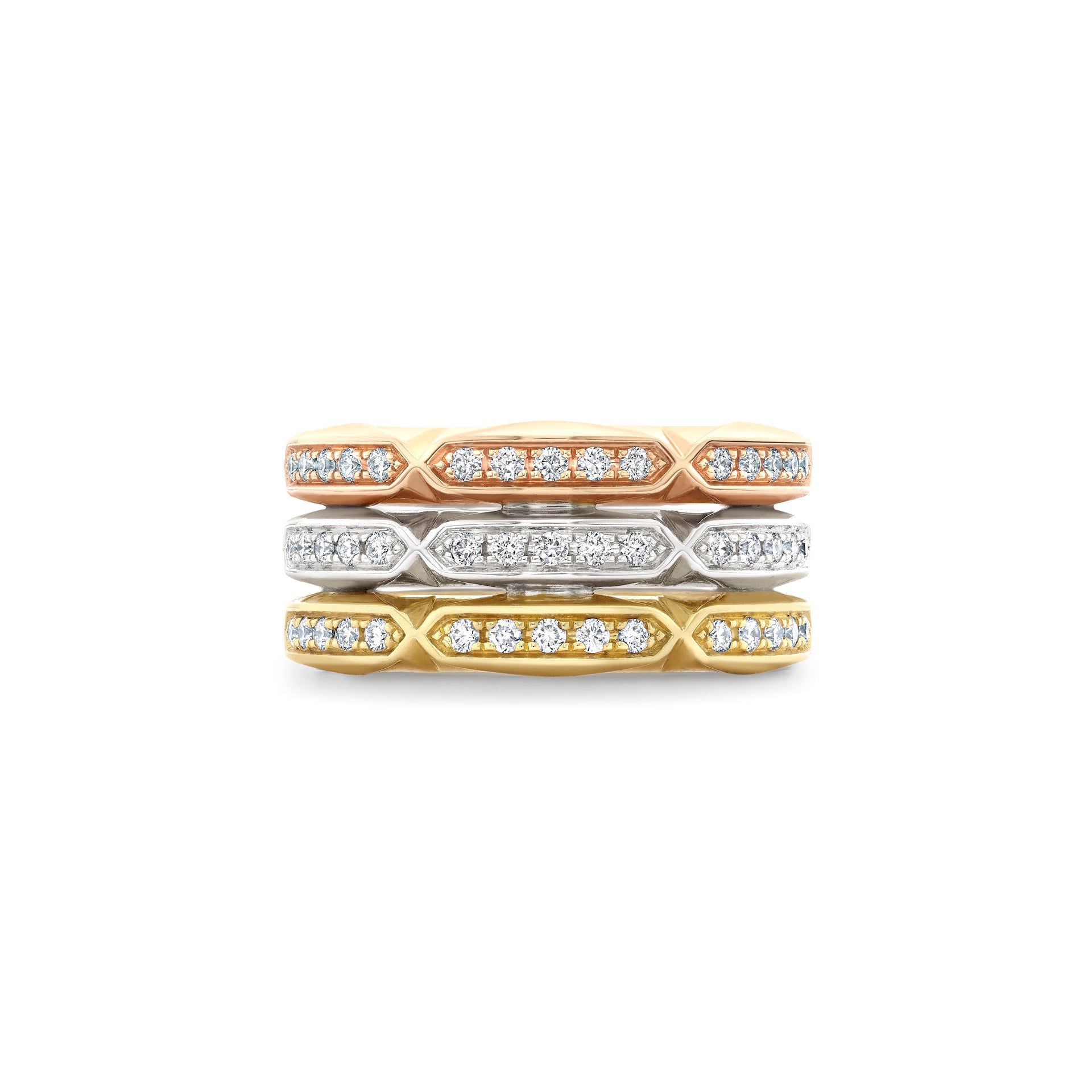 Jazz Tri-Colour Diamond Ring