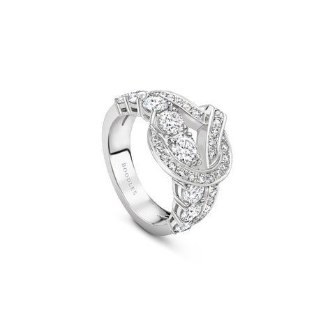 The Knot Medium White Gold Diamond Ring