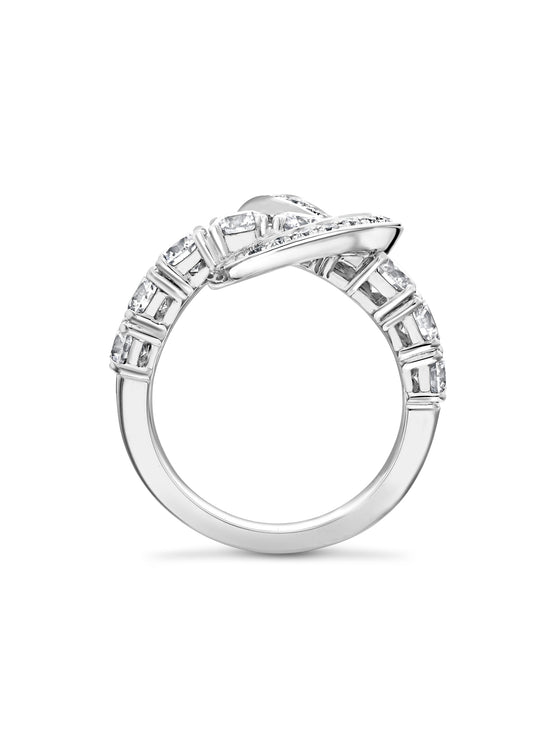 The Knot Medium White Gold Diamond Ring
