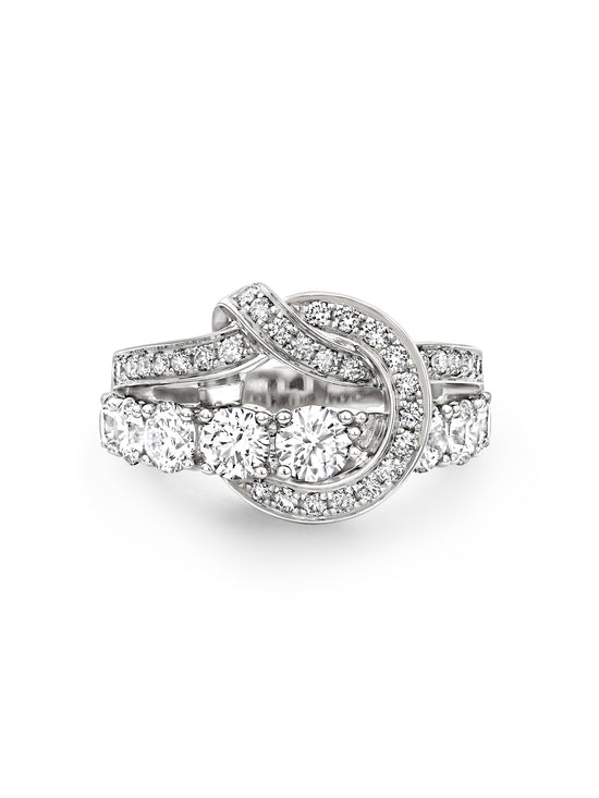 The Knot Medium White Gold Diamond Ring