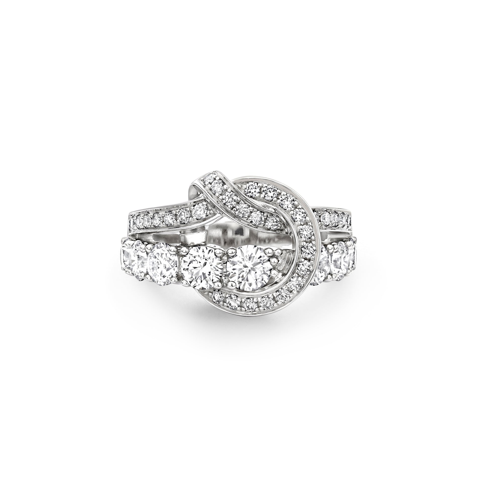 The Knot Medium White Gold Diamond Ring