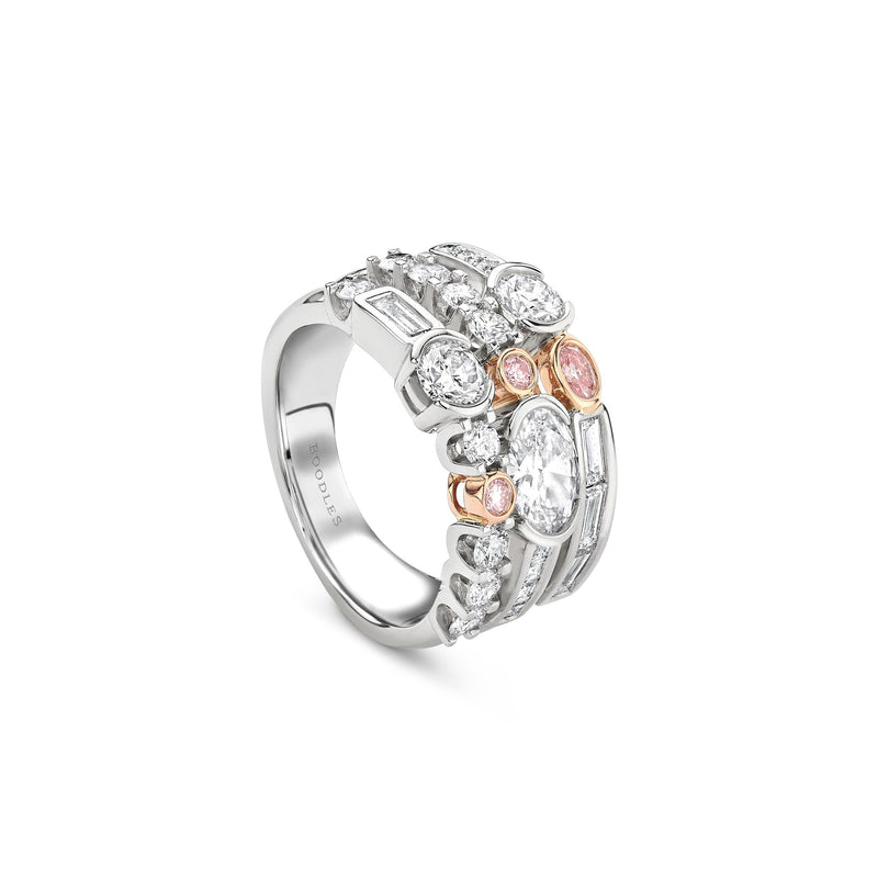 The National Gallery Play of Light Platinum Pink Diamond Ring