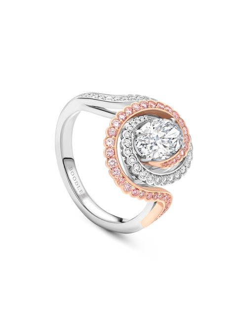 Monaco Pink Diamond Platinum and Rose Gold Ring