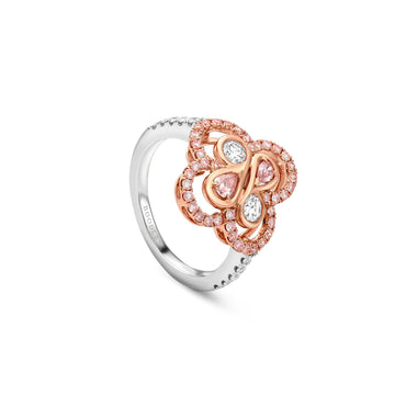 Be Boodles Pink and White Diamond Ring