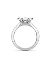 Flower Pink and White Diamond Platinum Ring