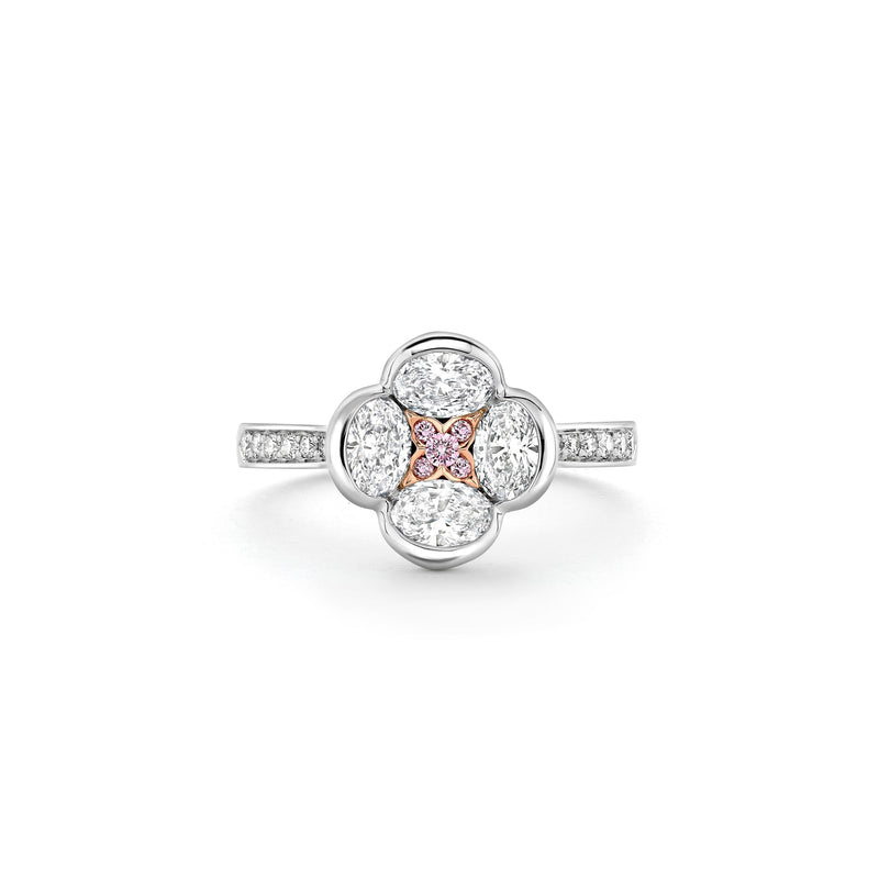 The Rose Pink and White Diamond Platinum Ring