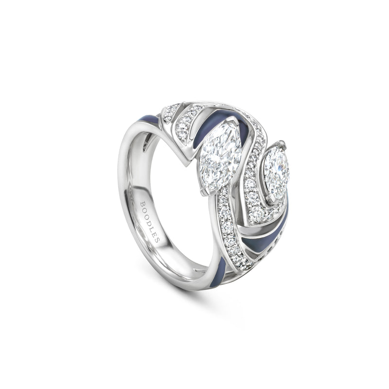 Africa Zebra Platinum Diamond Ring