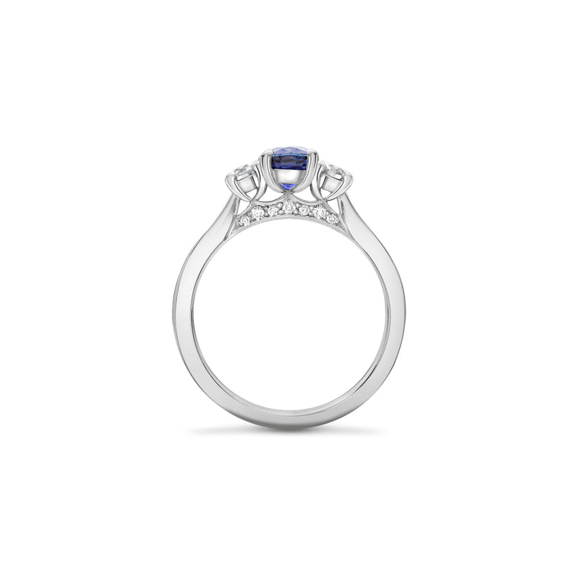 Trilogy Sapphire Diamond Platinum Engagement Ring 1 carat (approx.)