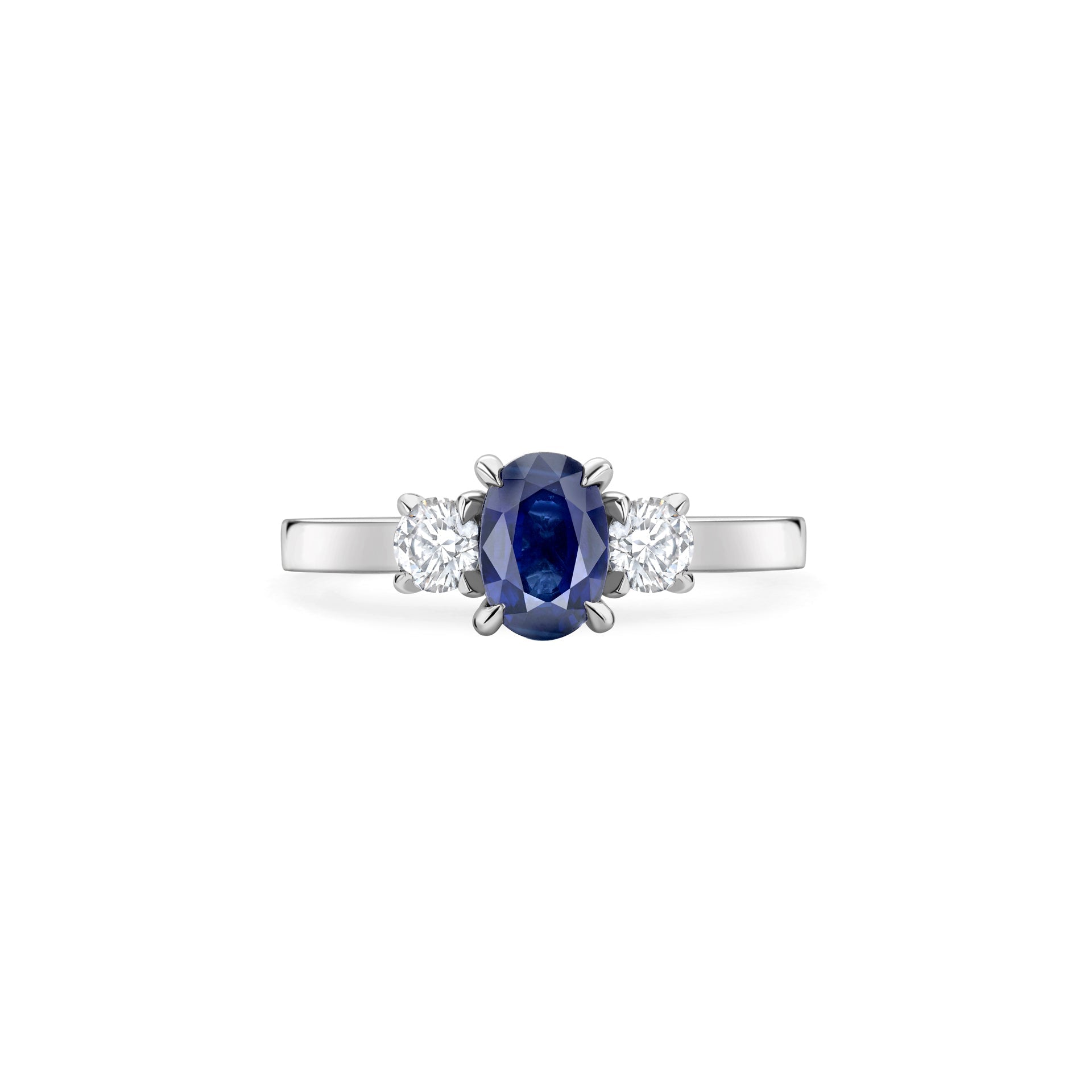 Trilogy Sapphire Diamond Platinum Engagement Ring 1 carat (approx.)