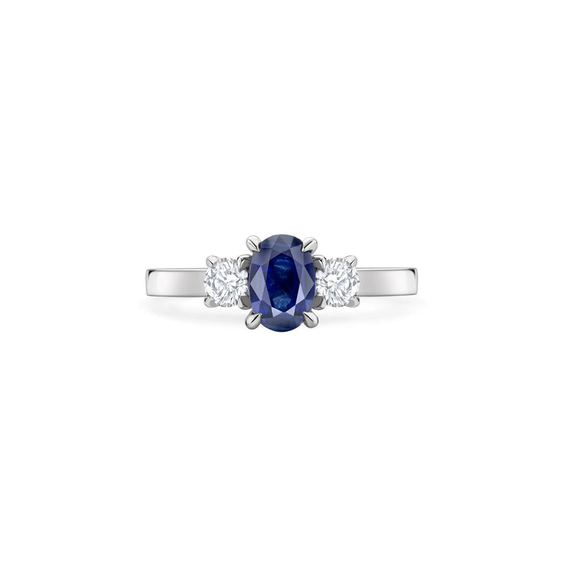 Trilogy Sapphire Diamond Platinum Engagement Ring 1 carat (approx.)