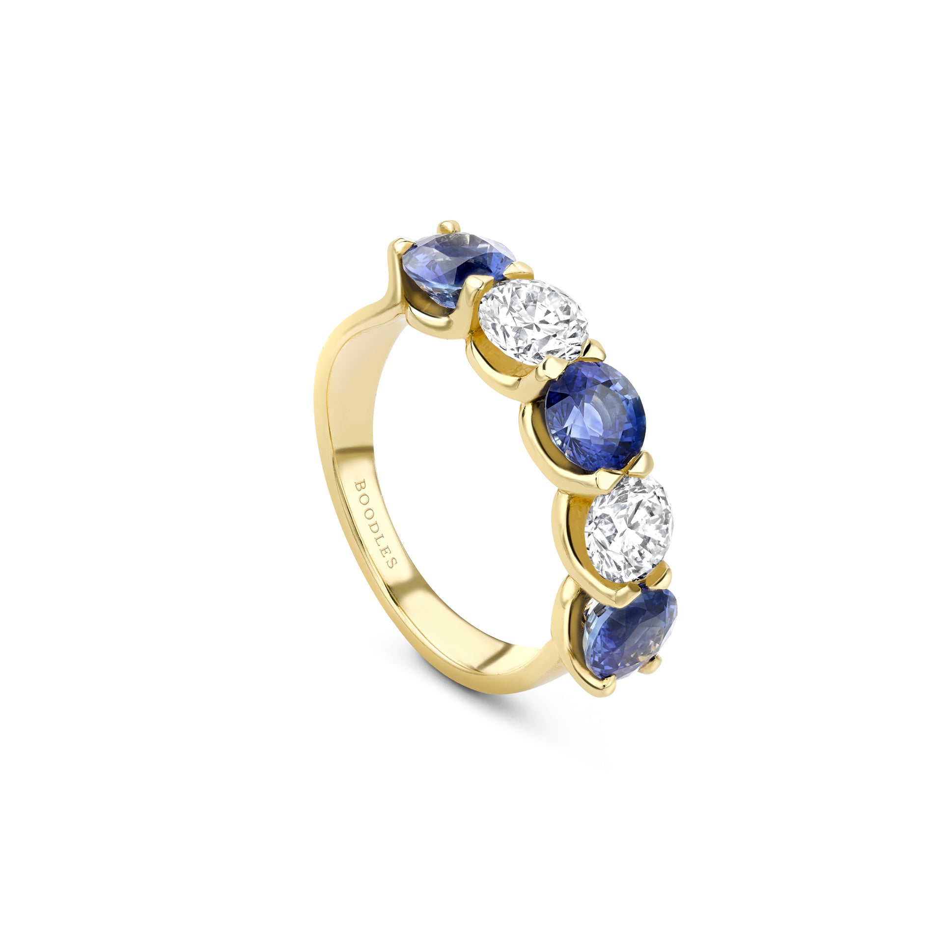 Classic Evermore Five Stone Sapphire Yellow Gold Eternity Ring