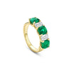 Classic Emerald and Ashoka Diamond Yellow Gold Eternity Ring