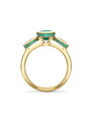 Florentine Oval Emerald Pear Diamond Yellow Gold Ring
