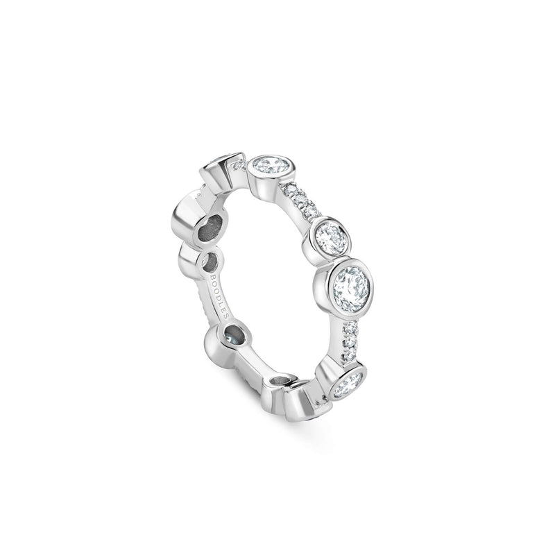 Waterfall Full-Hoop Platinum Diamond Ring