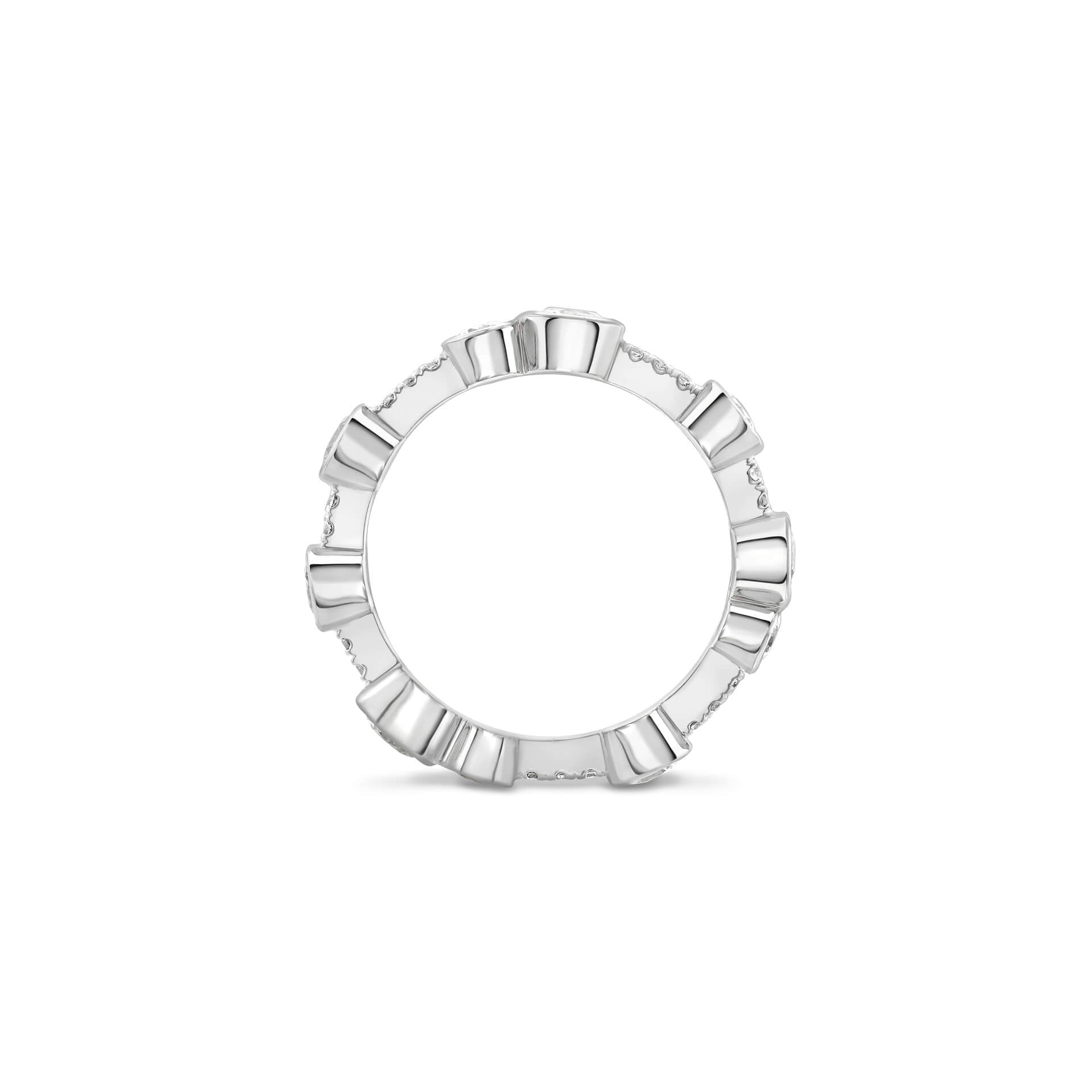 Waterfall Full-Hoop Platinum Diamond Ring