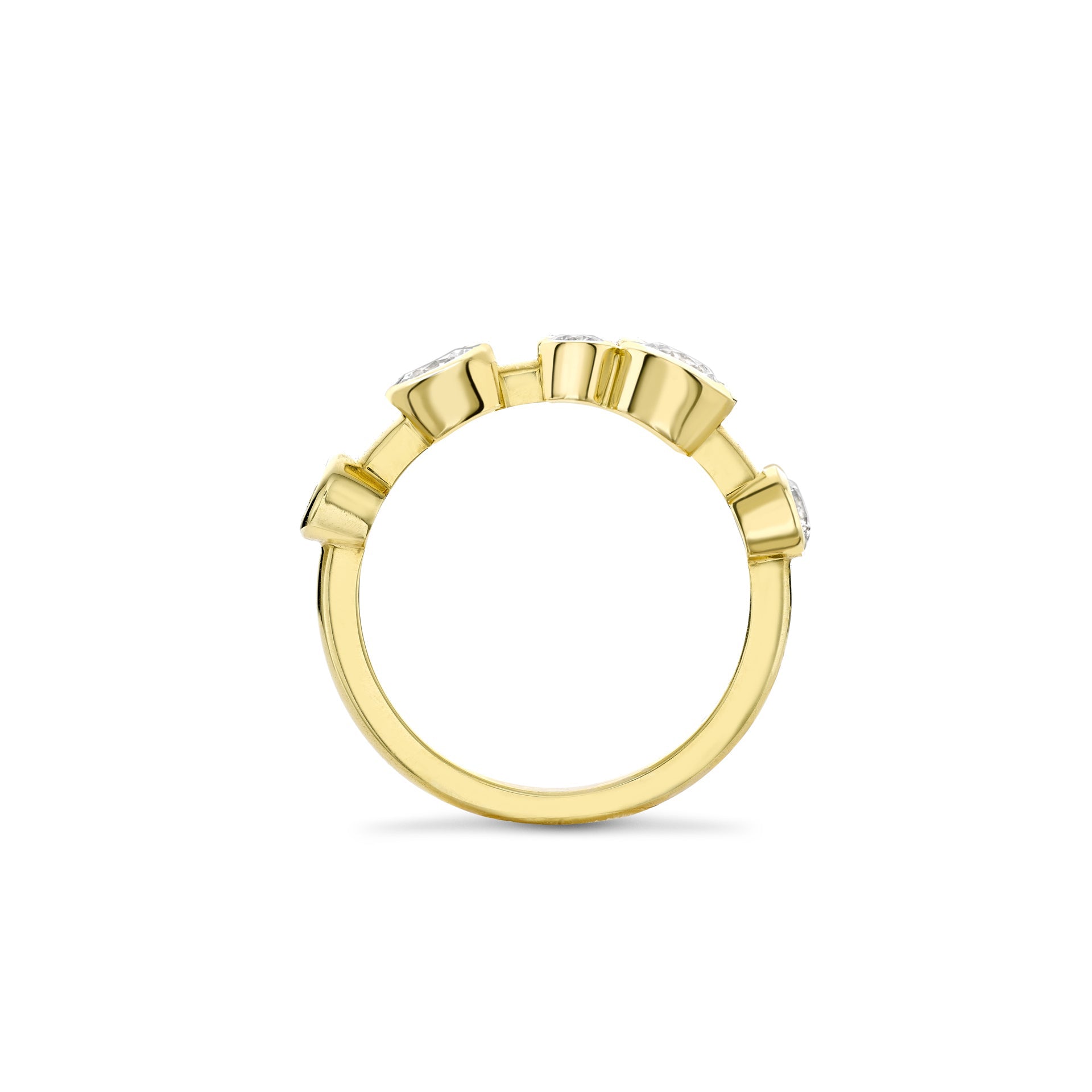 Raindance Large Half-Hoop Yellow Gold Diamond Ring