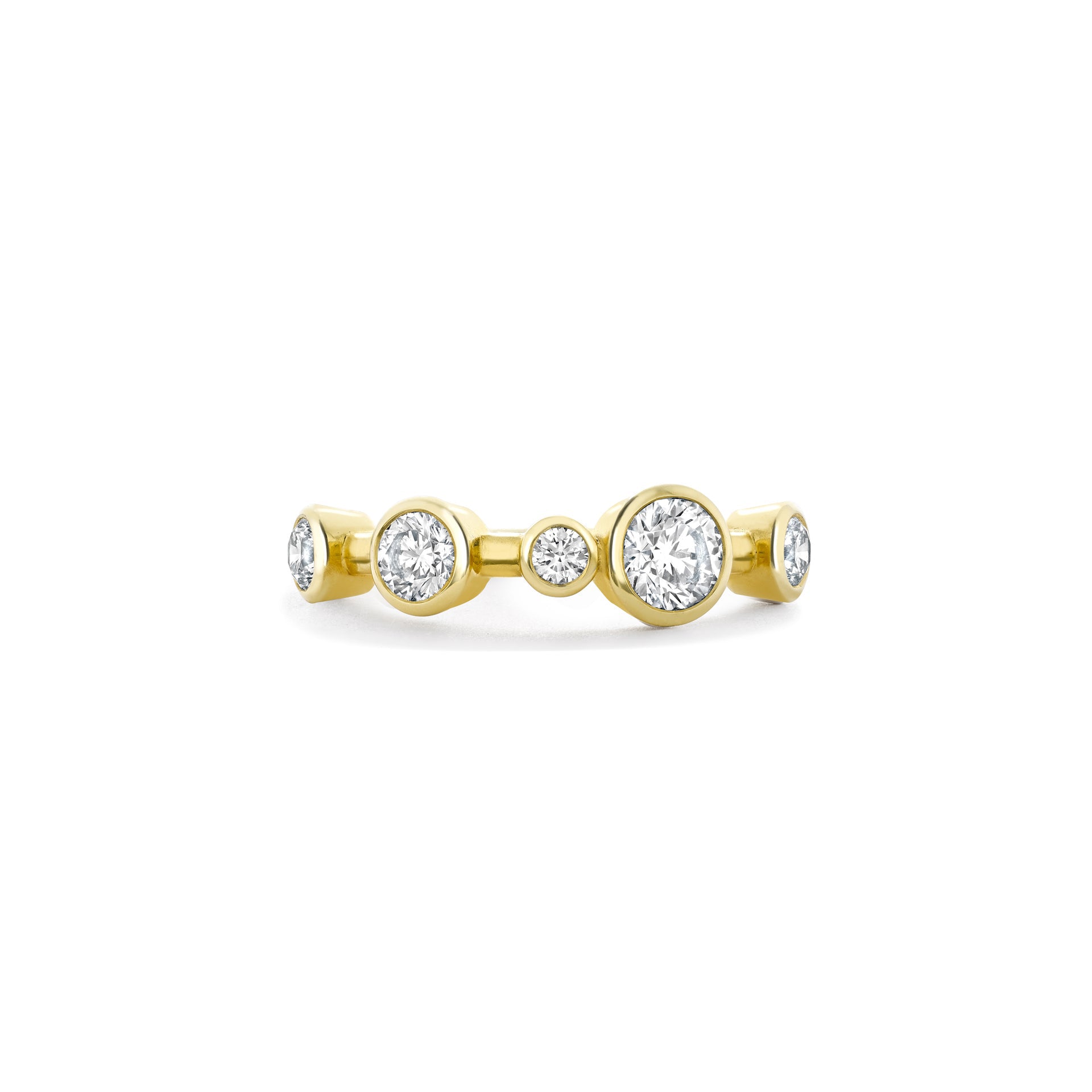 Raindance Large Half-Hoop Yellow Gold Diamond Ring