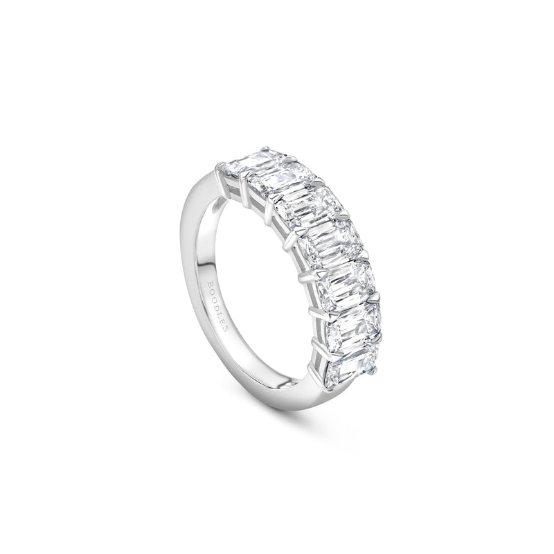 Ashoka Diamond Seven Stone Half Platinum Eternity Ring