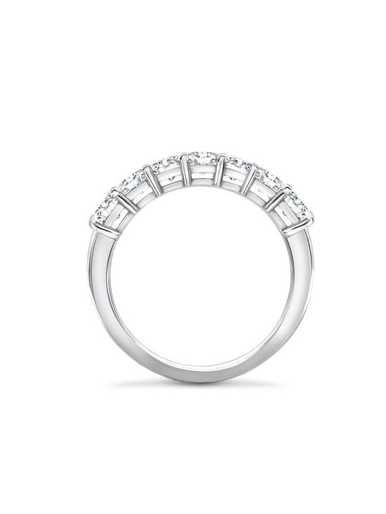 Ashoka Diamond Seven Stone Half Platinum Eternity Ring
