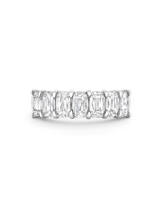 Ashoka Diamond Seven Stone Half Platinum Eternity Ring