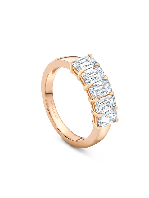 Ashoka Five Stone Half Rose Gold Diamond Eternity Ring