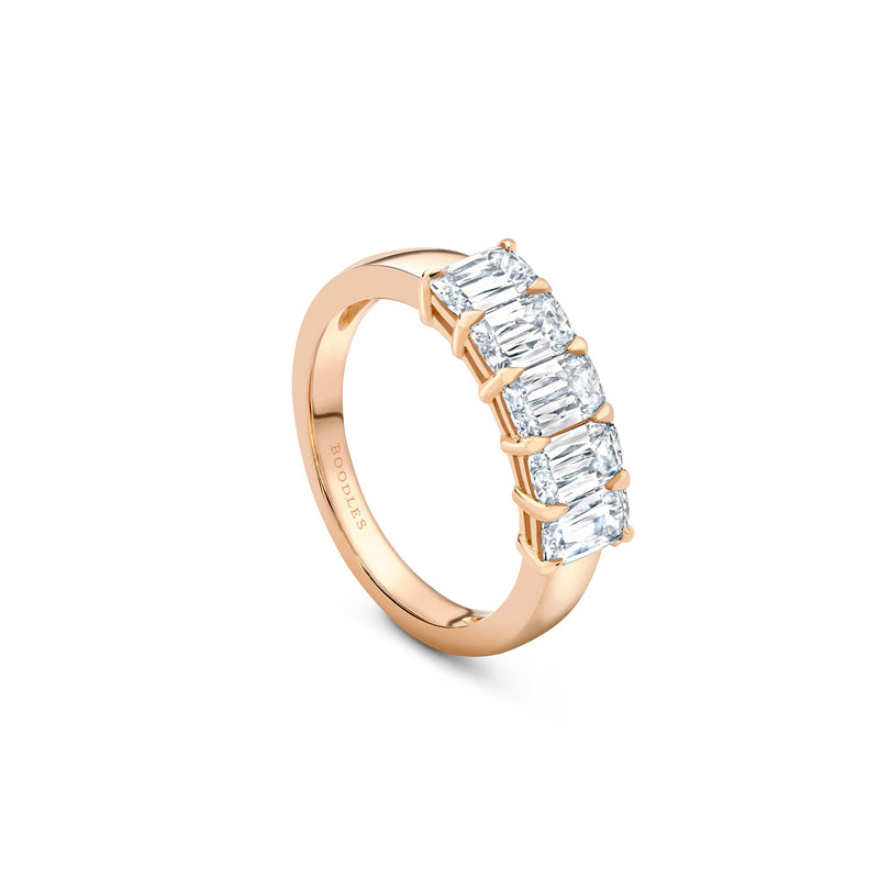 Ashoka Five Stone Half Diamond Eternity Ring