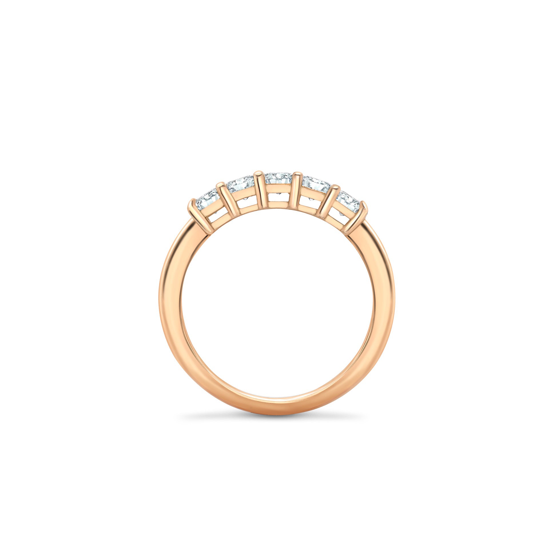 Ashoka Five Stone Half Rose Gold Diamond Eternity Ring