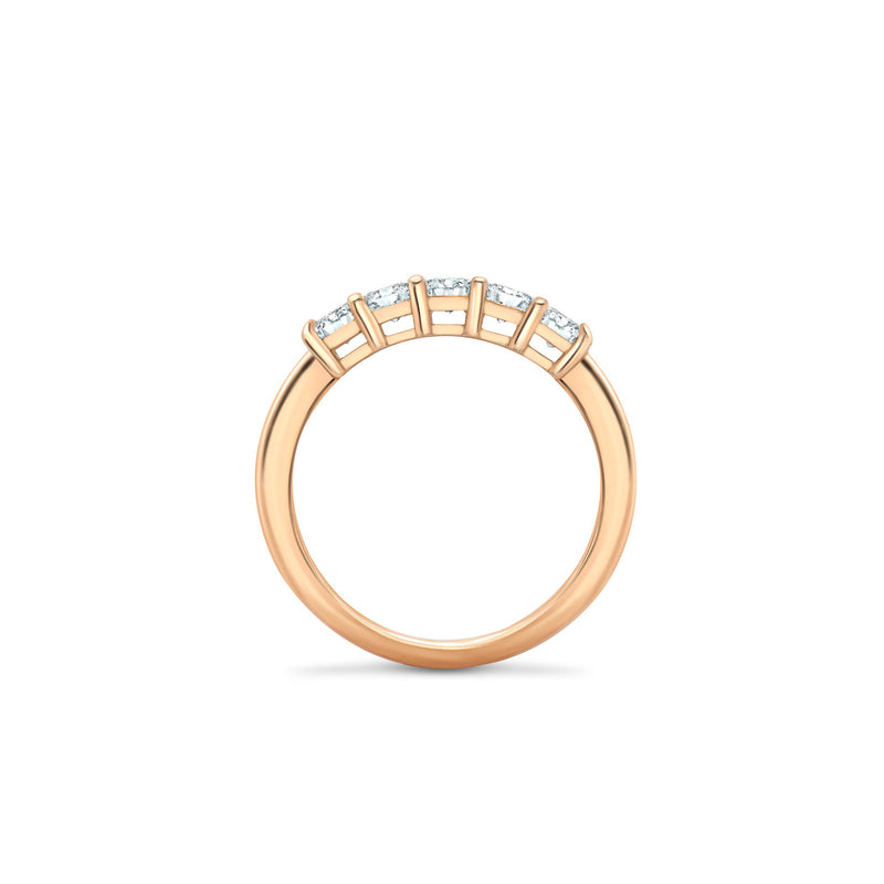 Ashoka Five Stone Half Rose Gold Diamond Eternity Ring