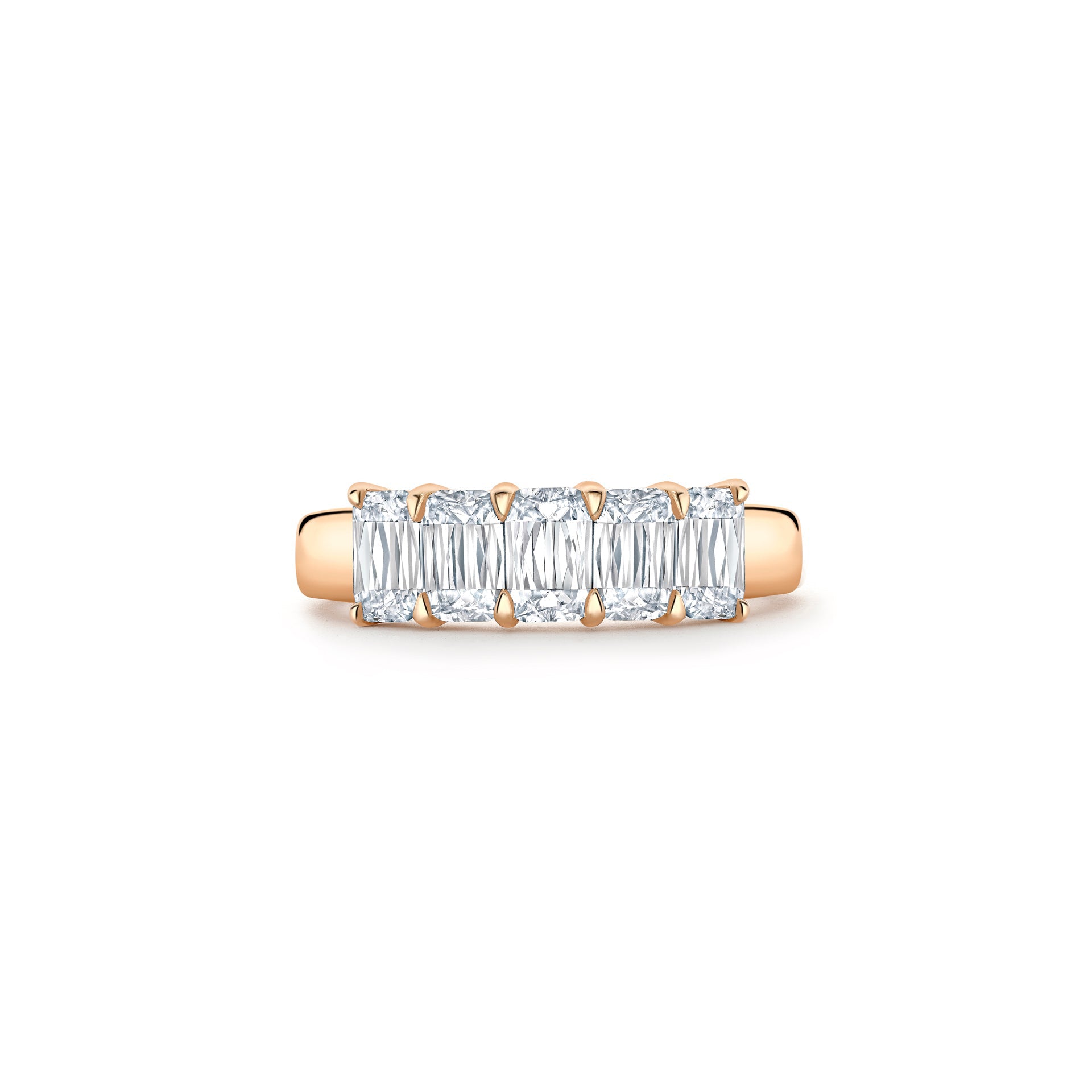 Ashoka Five Stone Half Rose Gold Diamond Eternity Ring