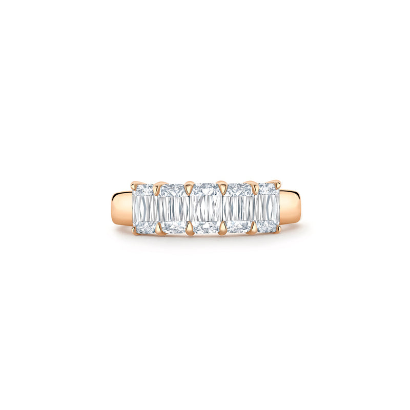 Ashoka Five Stone Half Rose Gold Diamond Eternity Ring