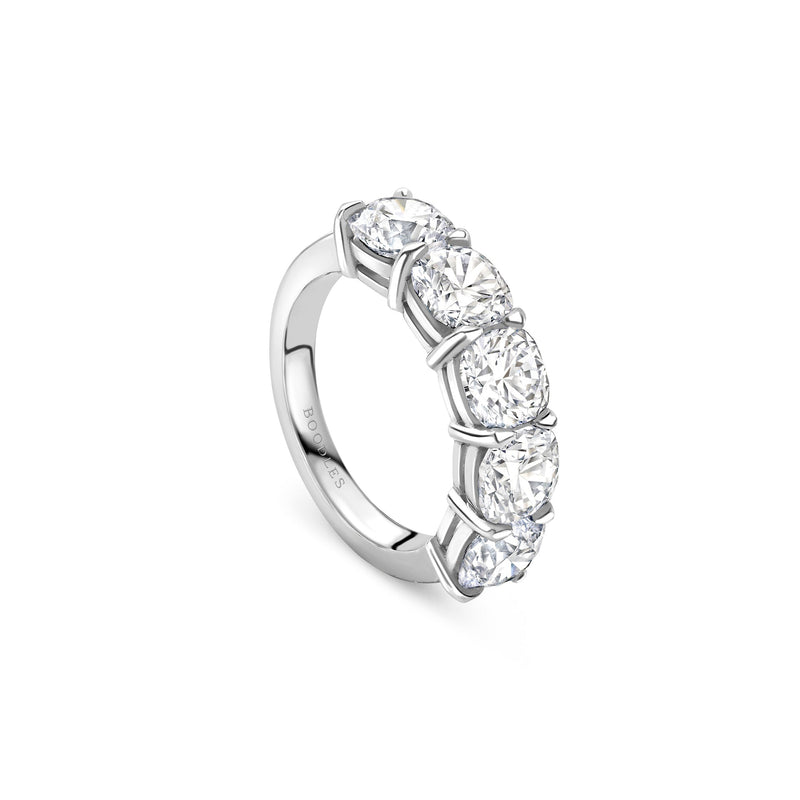 Classic Five Stone Large Half Platinum Diamond Eternity Ring