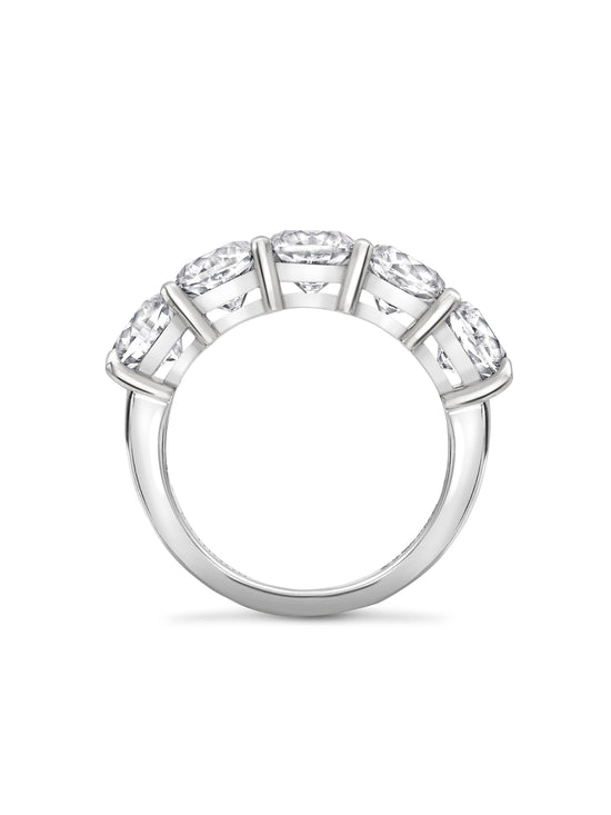 Classic Five Stone Large Half Platinum Diamond Eternity Ring