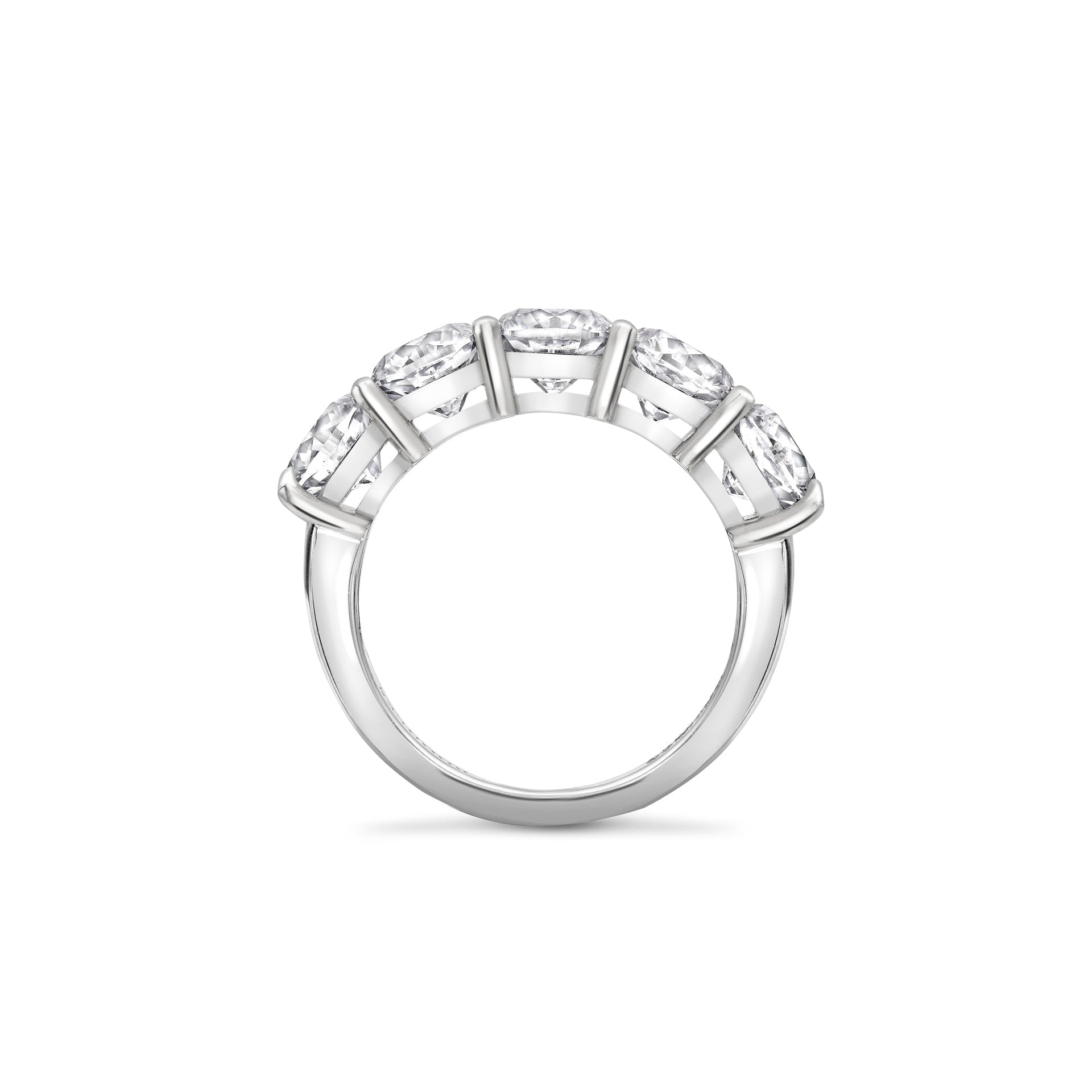 Classic Five Stone Large Half Platinum Diamond Eternity Ring