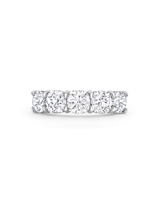 Classic Five Stone Large Half Platinum Diamond Eternity Ring